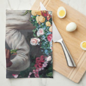 Frederic Bazille - Young Woman with Peonies Theedoek (Quarter Fold)