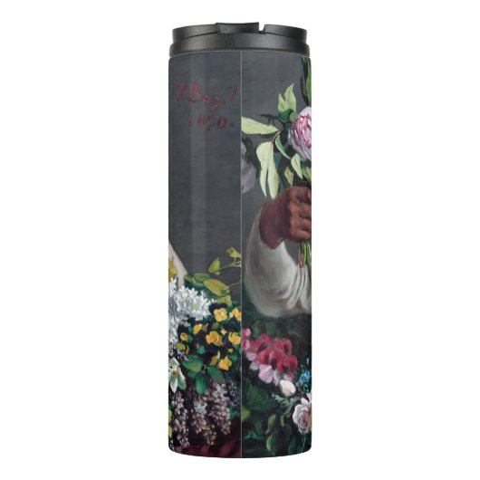Frederic Bazille - Young Woman with Peonies Thermosbeker (Achterkant)