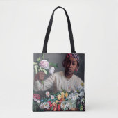 Frederic Bazille - Young Woman with Peonies Tote Bag (Voorkant)