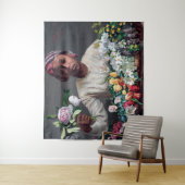 Frederic Bazille - Young Woman with Peonies Wandkleed (In situ)