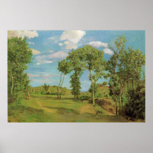 Frédéric Bazille's Paysage au bord du Lez Poster