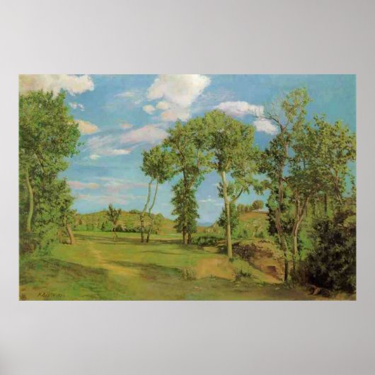 Frédéric Bazille's Paysage au bord du Lez Poster (Voorkant)