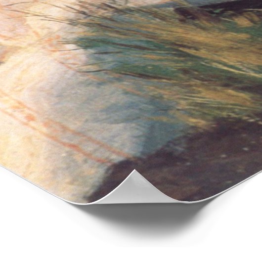 Frédéric Bazille's Uitzicht van het dorp Poster (Hoek)