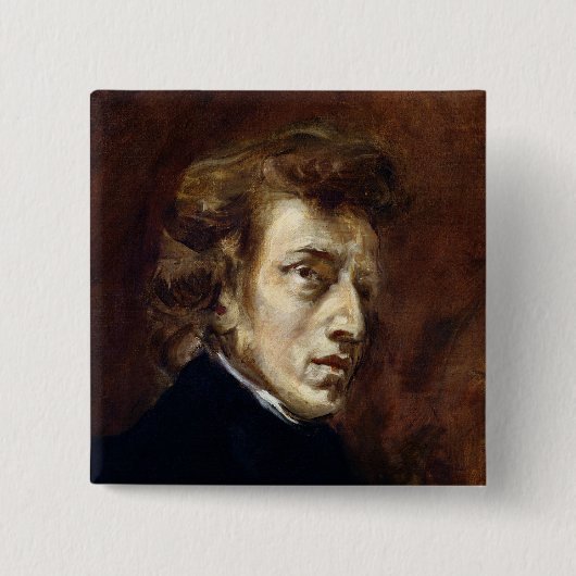 Frederic Chopin 1838 Vierkante Button 5,1 Cm (Voorkant)