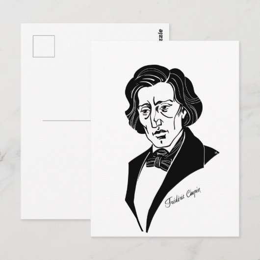 Frederic Chopin Briefkaart (Voorkant / Achterkant)