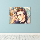 Frederic Chopin Composer Musician Portrait Famous Canvas Afdruk (Insitu (Houten vloer))