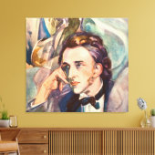 Frederic Chopin Composer Musician Portrait Famous Canvas Afdruk (Insitu (Woonkamer))