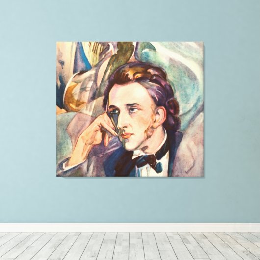Frederic Chopin Composer Musician Portrait Famous Canvas Afdruk (Insitu (Houten vloer))