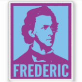 Frederic Chopin Pop Art Portrait Custom Cut Vinyl Sticker (Voorkant)