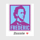 Frederic Chopin Pop Art Portrait Custom Cut Vinyl Sticker (Vel)