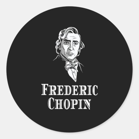 Frederic Chopin Portrait Ronde Sticker (Voorkant)