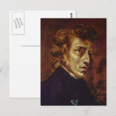 Frederic Chopin Portrait van Eugene Delacroix Briefkaart (Voorkant / Achterkant)