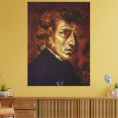 Frederic Chopin Portrait van Eugene Delacroix Canvas Afdruk (Insitu (Woonkamer))