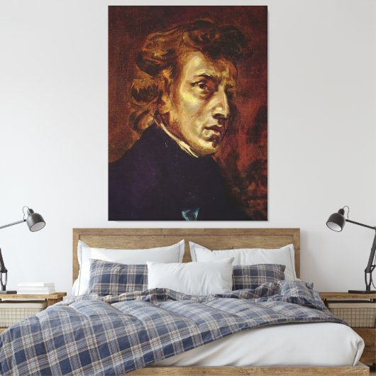 Frederic Chopin Portrait van Eugene Delacroix Canvas Afdruk (Insitu (Slaapkamer))