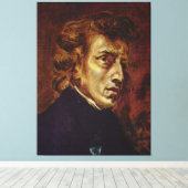 Frederic Chopin Portrait van Eugene Delacroix Canvas Afdruk (Insitu (Houten vloer))