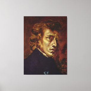Frederic Chopin Portrait van Eugene Delacroix Canvas Afdruk