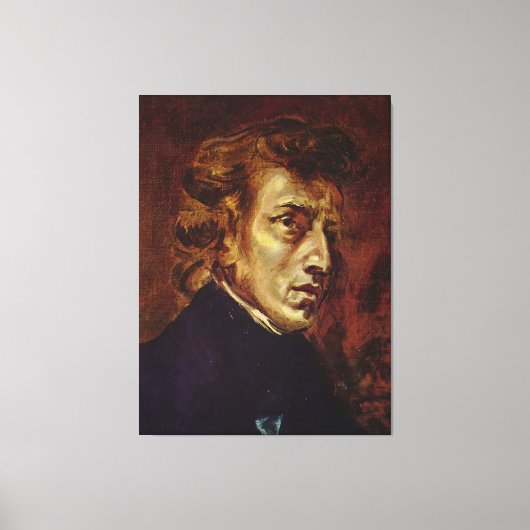 Frederic Chopin Portrait van Eugene Delacroix Canvas Afdruk (Voorkant)