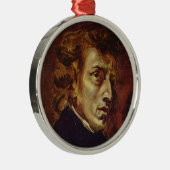 Frederic Chopin Portrait van Eugene Delacroix Metalen Ornament (Rechts)