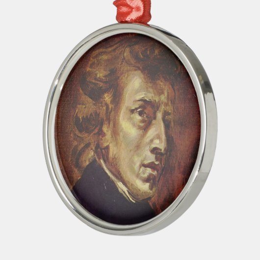 Frederic Chopin Portrait van Eugene Delacroix Metalen Ornament (Links)