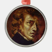 Frederic Chopin Portrait van Eugene Delacroix Metalen Ornament (Voorkant)