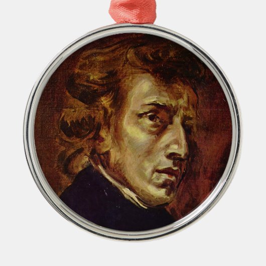 Frederic Chopin Portrait van Eugene Delacroix Metalen Ornament (Voorkant)