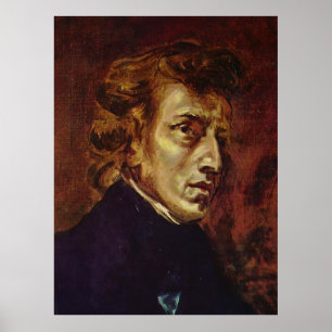 Frederic Chopin Portrait van Eugene Delacroix Poster