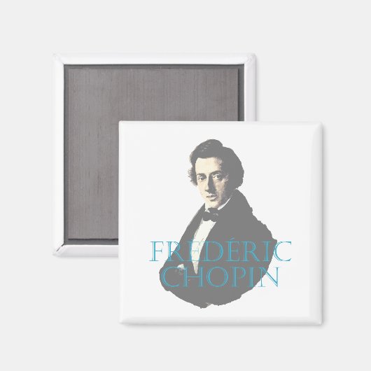 Frédéric Chopin portret Magneet (Voorkant / Achterkant)
