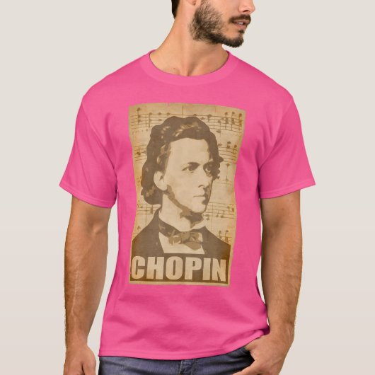 Frederic Chopin Torn Composer Poster T-shirt (Voorkant)