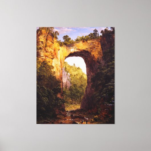 FREDERIC CHURCH THE NATURAL BRIDGE, VIRGINIA 1852 CANVAS AFDRUK (Voorkant)