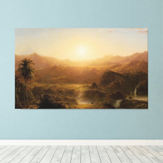 FREDERIC E. CHURCH - De Andes van Ecuador - 1855 Canvas Afdruk (Insitu (Houten vloer))