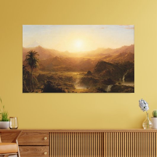 FREDERIC E. CHURCH - De Andes van Ecuador - 1855 Canvas Afdruk (Insitu (Woonkamer))