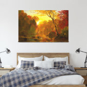 FREDERIC E. CHURCH - HERFST IN NOORD-AMERIKA 1856 CANVAS AFDRUK (Insitu (Slaapkamer))