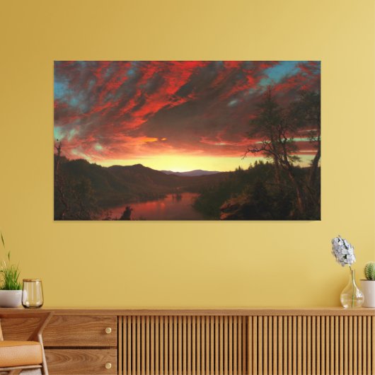 FREDERIC E. KERK Twilight in de Wildernis 1860 Canvas Afdruk (Insitu (Woonkamer))