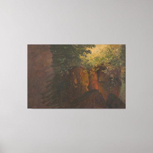 Frederic Edwin Church - Boslandschap Canvas Afdruk (Voorkant)