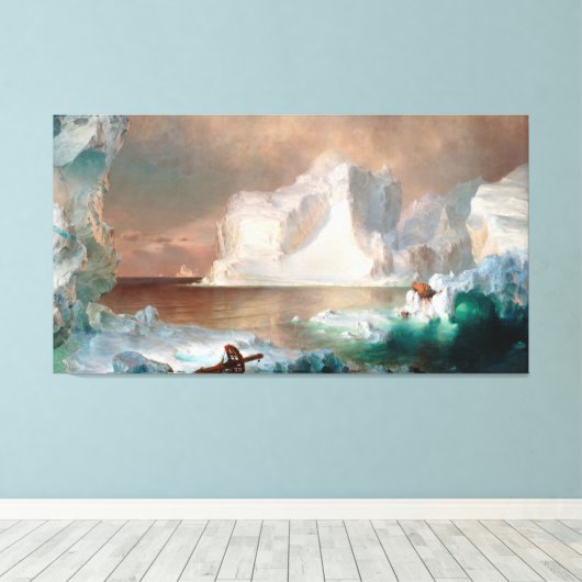 FREDERIC EDWIN CHURCH - DE IJSDRIFTEN - 1861 - CANVAS AFDRUK (Insitu (Houten vloer))