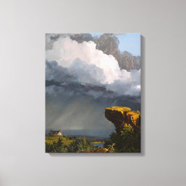 FREDERIC EDWIN CHURCH - EEN VOORBIJ TREKKENDE STOR CANVAS AFDRUK