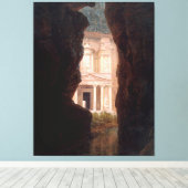 FREDERIC EDWIN CHURCH - El Khasné, Petra - 1874 - Canvas Afdruk (Insitu (Houten vloer))