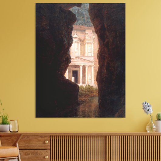 FREDERIC EDWIN CHURCH - El Khasné, Petra - 1874 - Canvas Afdruk (Insitu (Woonkamer))