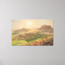 Frederic Edwin Church - Gezicht op de Acropolis Canvas Afdruk