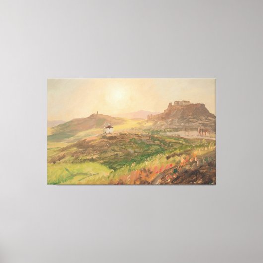 Frederic Edwin Church - Gezicht op de Acropolis Canvas Afdruk (Voorkant)