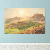 Frederic Edwin Church - Gezicht op de Acropolis Canvas Afdruk (Insitu (Houten vloer))