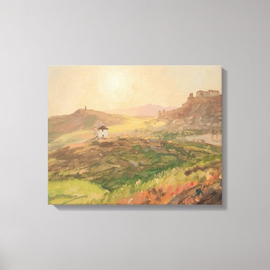 Frederic Edwin Church - Gezicht op de Acropolis Canvas Afdruk (Voorkant)