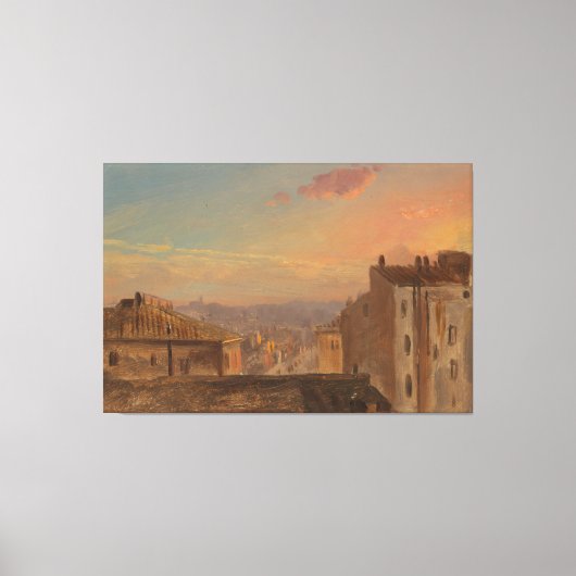 Frederic Edwin Church - Gezicht op Rome Canvas Afdruk (Voorkant)
