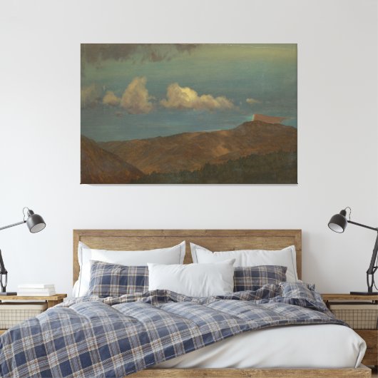 Frederic Edwin Church - Heuvelachtig landschap Canvas Afdruk (Insitu (Slaapkamer))