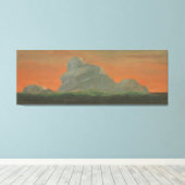 Frederic Edwin Church - Hudson Valley, zonsonderga Canvas Afdruk (Insitu (Houten vloer))