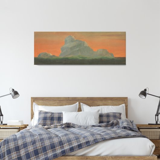 Frederic Edwin Church - Hudson Valley, zonsonderga Canvas Afdruk (Insitu (Slaapkamer))