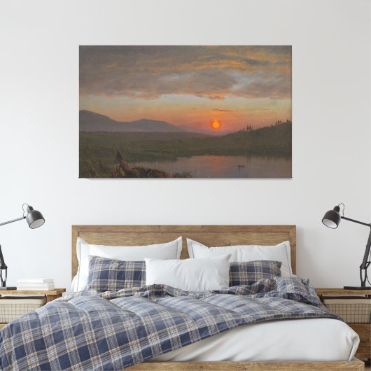 Frederic Edwin Church - Hudsonvallei, New York Canvas Afdruk (Insitu (Slaapkamer))