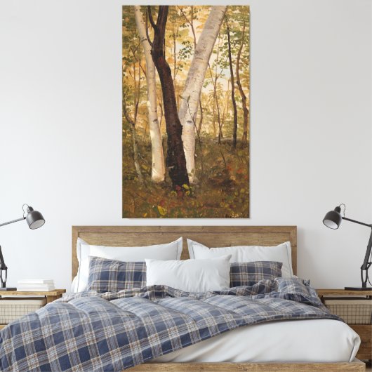 Frederic Edwin Church - In de bossen van New Engla Canvas Afdruk (Insitu (Slaapkamer))