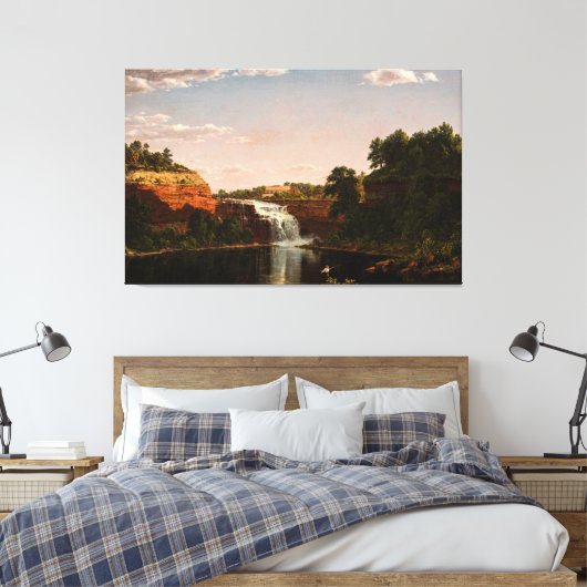Frederic Edwin Church - Lagere Waterval, Rochester Canvas Afdruk (Insitu (Slaapkamer))