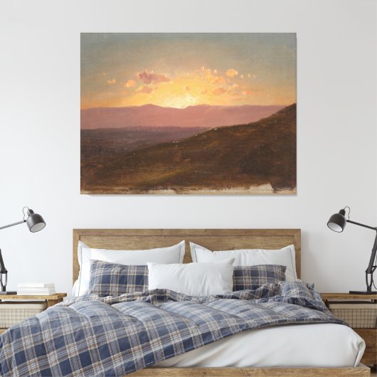 Frederic Edwin Church - Lower Falls, Rochester, NY Canvas Afdruk (Insitu (Slaapkamer))